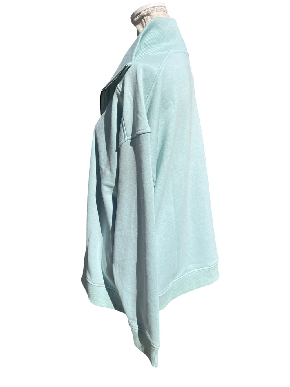 Eddie Bauer Fleece Quarter Zip Pullover Sweatshirt Mint Green XL NWT - Picture 4 of 9